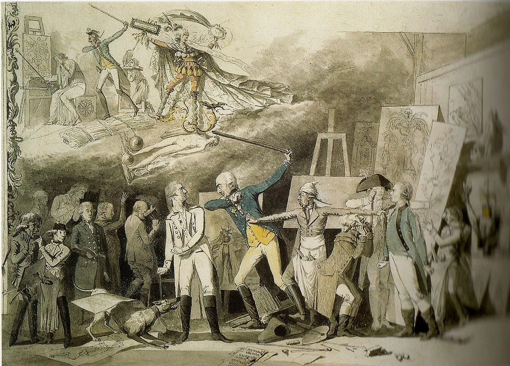 Caricatura della pratica artistica alla Hohe Karlsschule